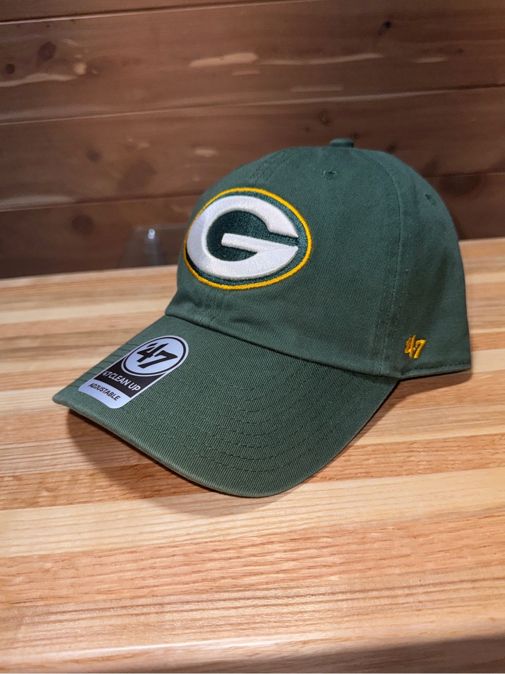 New ‘47 Brand Green Bay Packers Clean Up Adjustable Green NFL Football Hat Cap